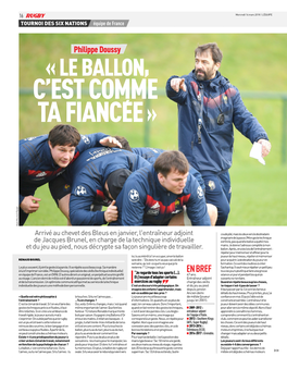 Page 1 16 RUGBY Mercredi 14 Mars 2018 | L'équipe Philippe Doussy