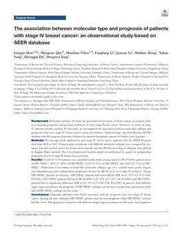 The Association Between Molecular Type and Prognosis of Patients with Stage IV Breast Cancer: an Observational Study Based on SEER Database