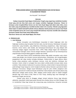 Penelusuran Genius Loci Pada Permukiman Suku Dayak Ngaju Di Kalimantan Tengah