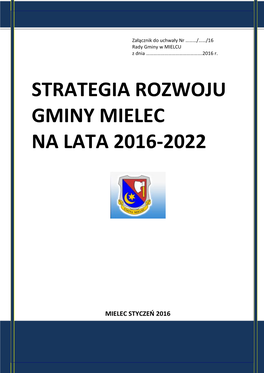 Strategia Rozwoju Gminy Mielec Na Lata 2016-2022