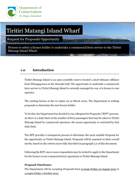 Tititiri Matangi Island Wharf