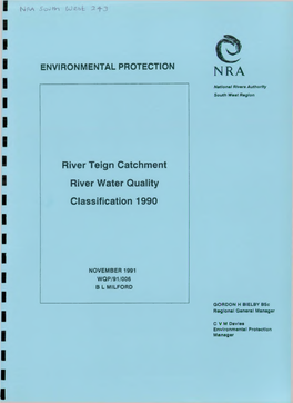 ENVIRONMENTAL PROTECTION River Teign Catchment River Water
