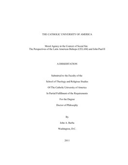 Moral Agency in the Context of Social Sin: the Perspectives of the Latin American Bishops (CELAM) and John Paul II