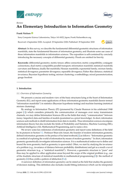 An Elementary Introduction to Information Geometry