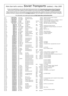 Than Half a Century Soviet Transports Updated, 1 May 2005