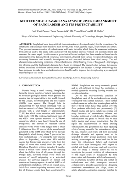 Geotechnical Hazard Analysis of River Embankment of Bangladesh and Its Protectability