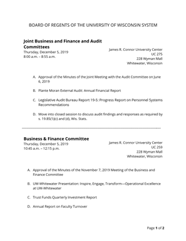 Business & Finance Committee