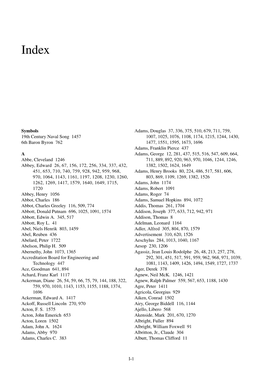 I-1 Symbols 19Th Century Naval Song 1457 6Th Baron Byron 762 a Abbe, Cleveland 1246 Abbey, Edward 26, 67, 156, 172, 256