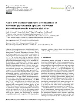 Use of Flow Cytometry and Stable Isotope Analysis to Determine