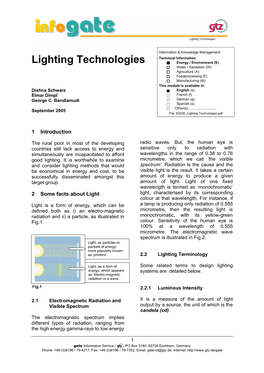 Lighting Technologies