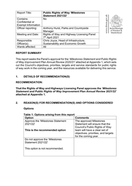 Milestones Statement 2021/22 PDF 958 KB