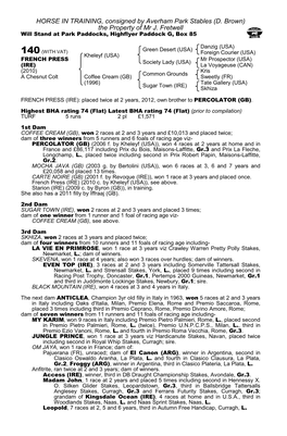 HORSE in TRAINING, Consigned by Averham Park Stables (D