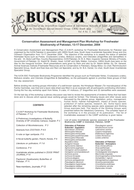 Conservation Assessment and Management Plan Workshop for Freshwater Biodiversity of Pakistan, 13-17 December, 2004