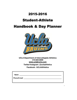 Student-Athlete Handbook & Day Planner