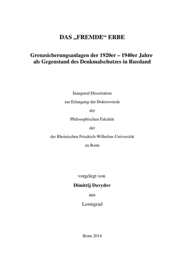 1940Er Jahre Als Gegenstand Des Denkmalschutzes in Russland