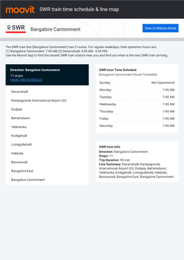 SWR Train Time Schedule & Line Route