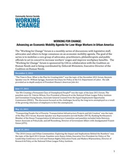 Advancing an Economic Mobility Agenda for Low-Wage Workers in Urban America