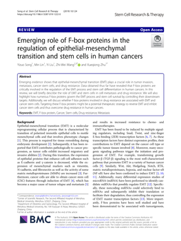 Emerging Role of F-Box Proteins in the Regulation of Epithelial