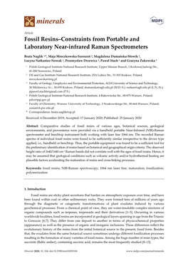 Fossil Resins–Constraints from Portable and Laboratory Near-Infrared Raman Spectrometers