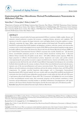 Gastrointestinal Tract Microbiome: Derived Pro-Inflammatory