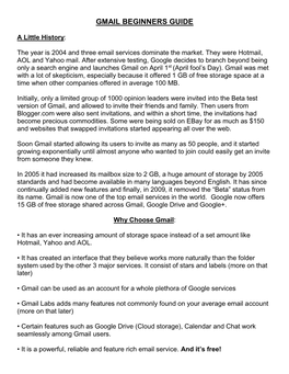 Gmail Beginners Guide