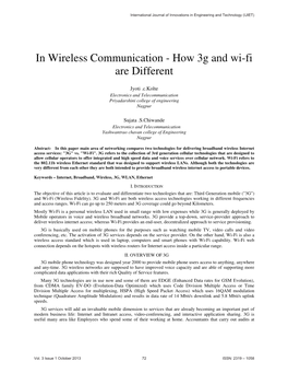 In Wireless Communication - How 3G and Wi-Fi Are Different