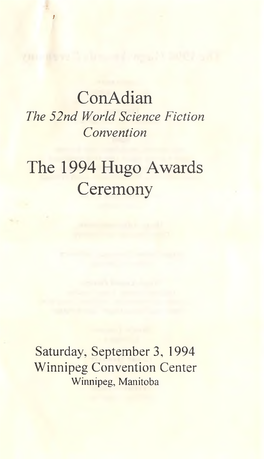 Hugo Ceremony Program