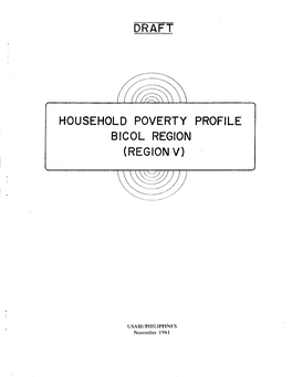 Household Poverty Profile Bicol Region (Region V)