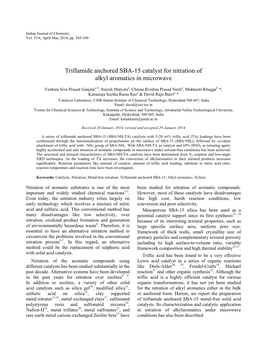 Triflamide Anchored SBA-15 Catalyst for Nitration of Alkyl Aromatics in Microwave