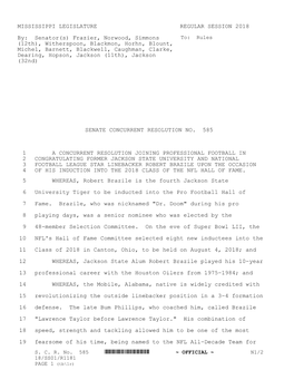 MISSISSIPPI LEGISLATURE REGULAR SESSION 2018 By