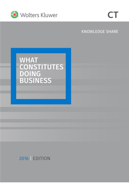 What Constitutes Doing Business