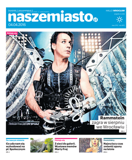 Rammstein Zagra W Sierpniu We Wrocławiu