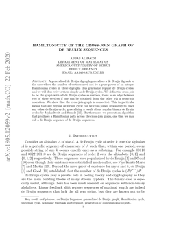 Hamiltonicity of the Cross-Join Graph of De Bruijn Sequences