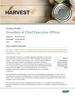 Position Profile President & Chief Executive Officer