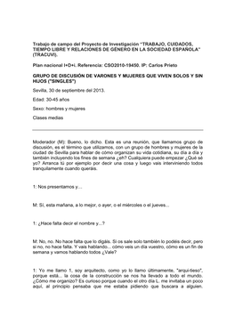 Trabajo, Cuidados, Tiempo Libre Y Relaciones De Género En La Sociedad Española” (Tracuvi)