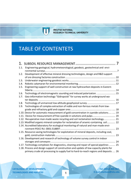 Table of Contentets