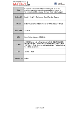 Title Horizontal Distribution and Population Dynamics of The