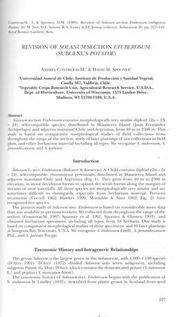 Revision of Solanum Section Etuberosum (Subgenus Potato£)