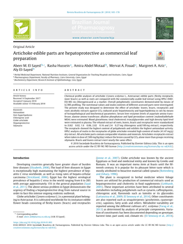 Artichoke Edible Parts Are Hepatoprotective As Commercial Leaf Preparation