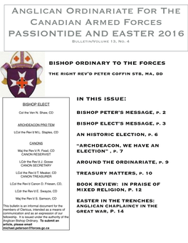 Ordinariate Newsletter 2016 – Easter
