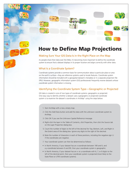 How to Define Map Projections