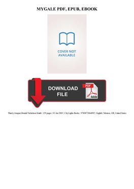 {PDF} Mygale Ebook, Epub