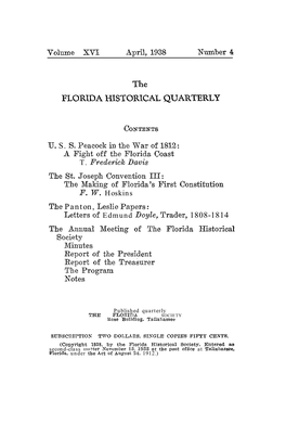 The FLORIDA HISTORICAL QUARTERLY