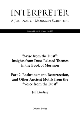 “Arise from the Dust”: Insights from Dust-Related Themes in the Book of Mormon