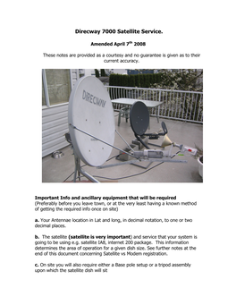 Direcway 7000 Satellite Service