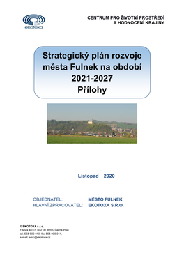 Strategický Plán Rozvoje Města Fulnek Na Období 2021-2027 Přílohy