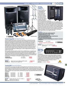 Live Sound – Pa Systems and Powered Mixers