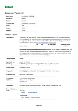 Datasheet: VMA00492 Product Details