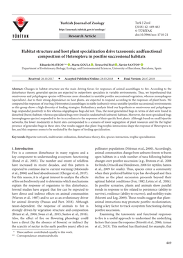 Habitat Structure and Host Plant Specialization Drive Taxonomic Andfunctional Composition of Heteroptera in Postfire Successional Habitats