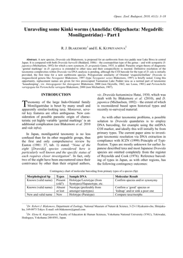 Opuscula Zoologica SIMAIAKIS, S., MINELLI, A